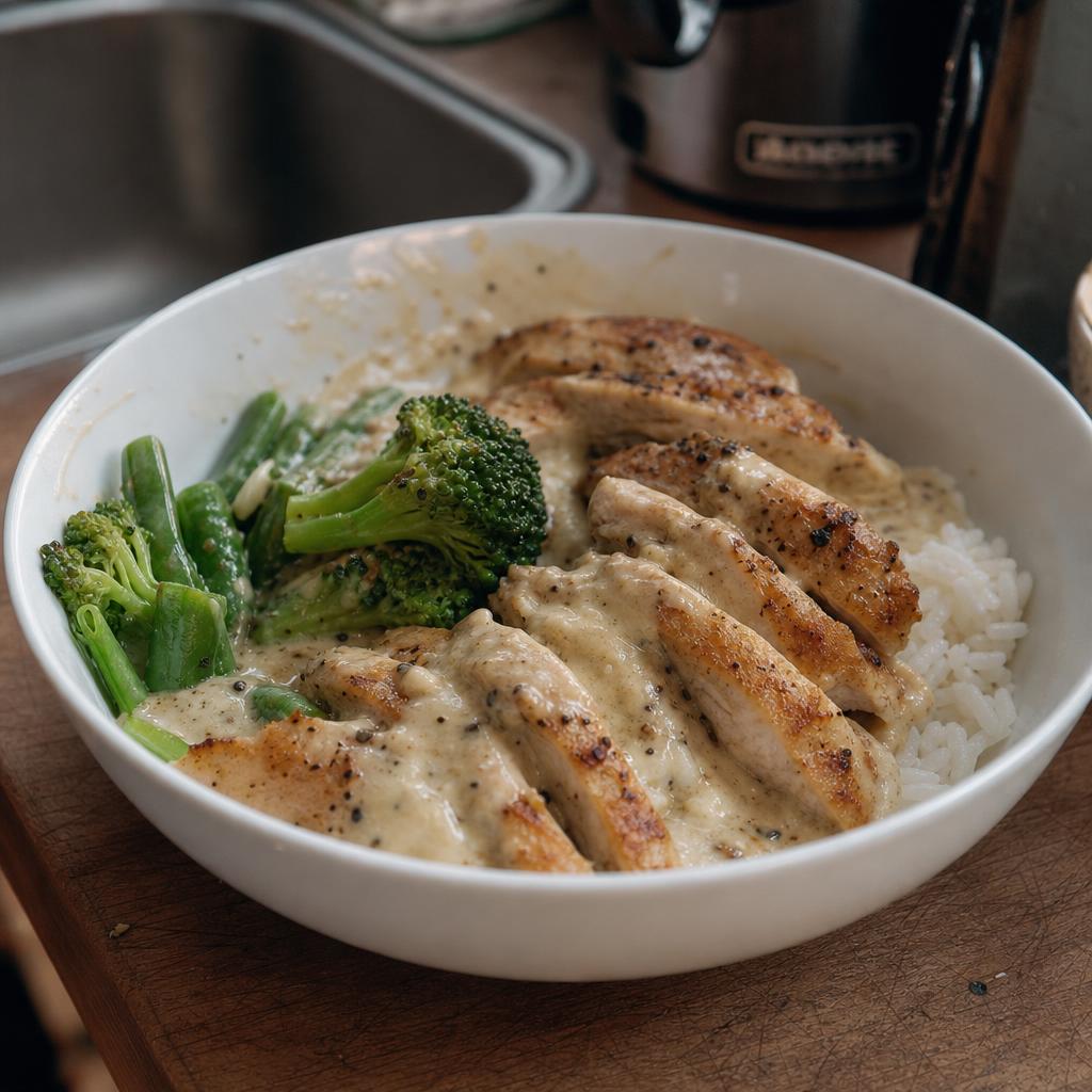 Creamy Garlic Chicken Bowl